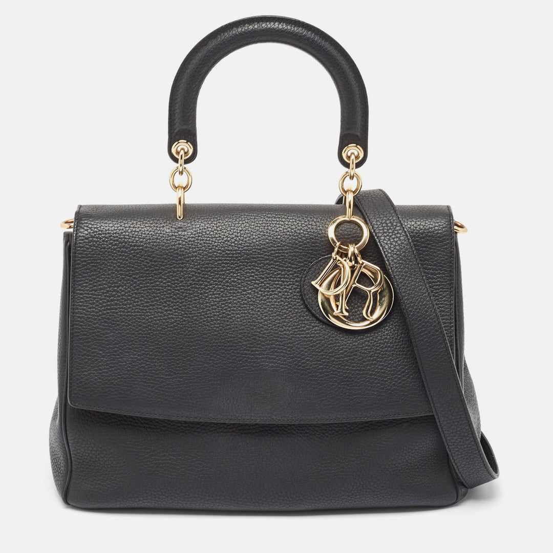 Top quality Dior Black Leather Medium Be Flap Bag