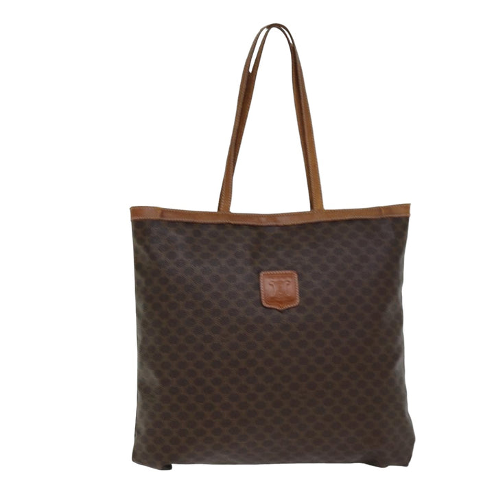 Celine Macadam Canvas Tote Bag PVC Brown Auth 76850
