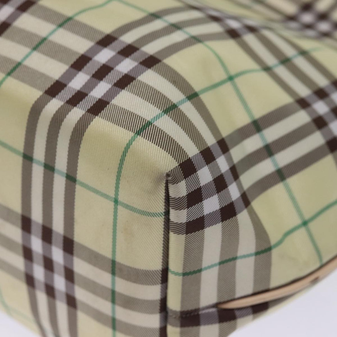 Burberry Nova Check Tote Bag Nylon Beige Auth 76851