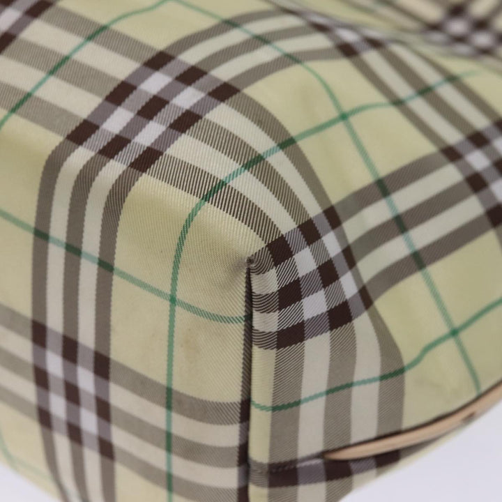 Burberry Nova Check Tote Bag Nylon Beige Auth 76851