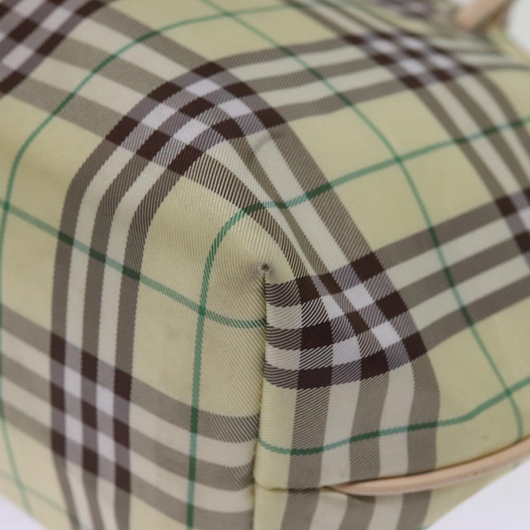 Burberry Nova Check Tote Bag Nylon Beige Auth 76851
