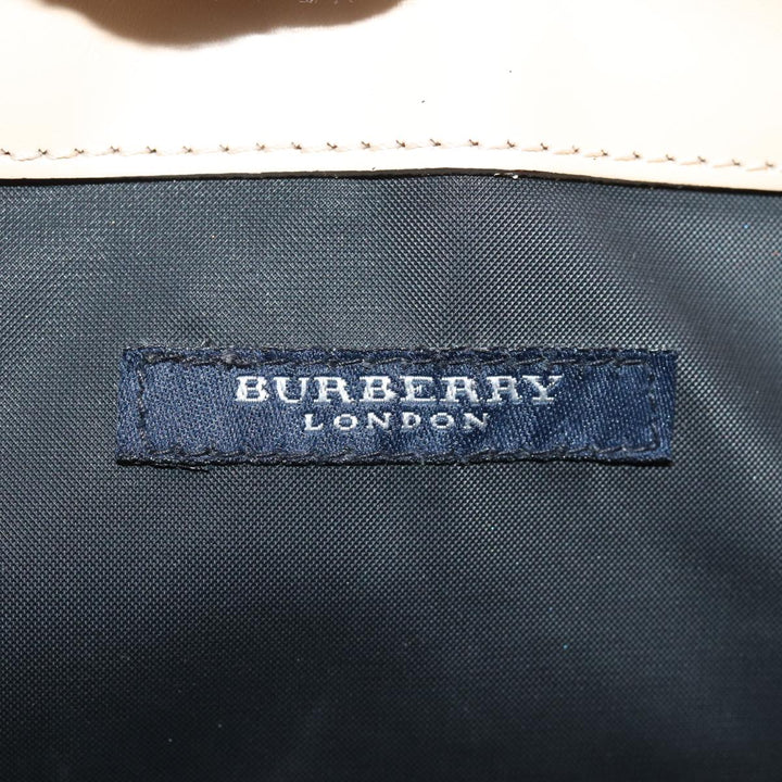 Burberry Nova Check Tote Bag Nylon Beige Auth 76851