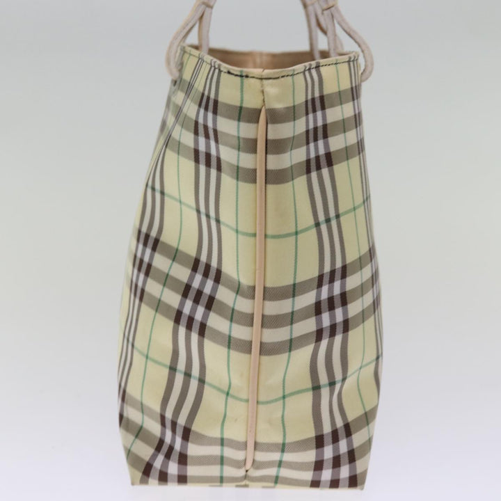 Burberry Nova Check Tote Bag Nylon Beige Auth 76851