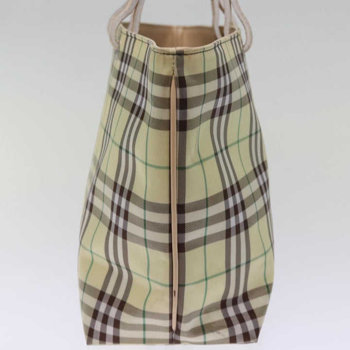 Burberry Nova Check Tote Bag Nylon Beige Auth 76851