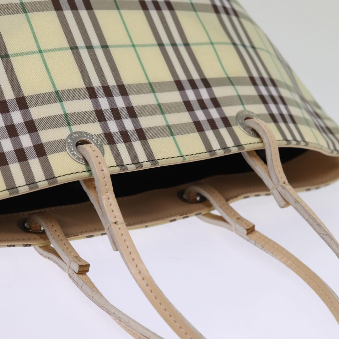 Burberry Nova Check Tote Bag Nylon Beige Auth 76851
