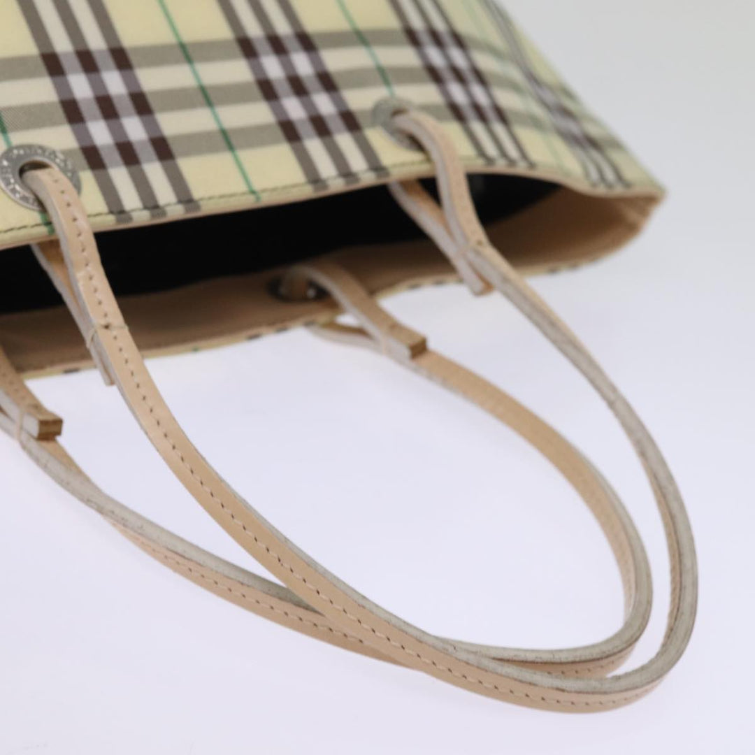 Burberry Nova Check Tote Bag Nylon Beige Auth 76851