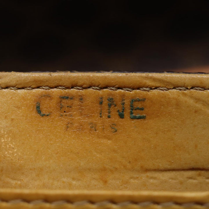 Celine Macadam Canvas Shoulder Bag PVC Leather Brown Auth 76992