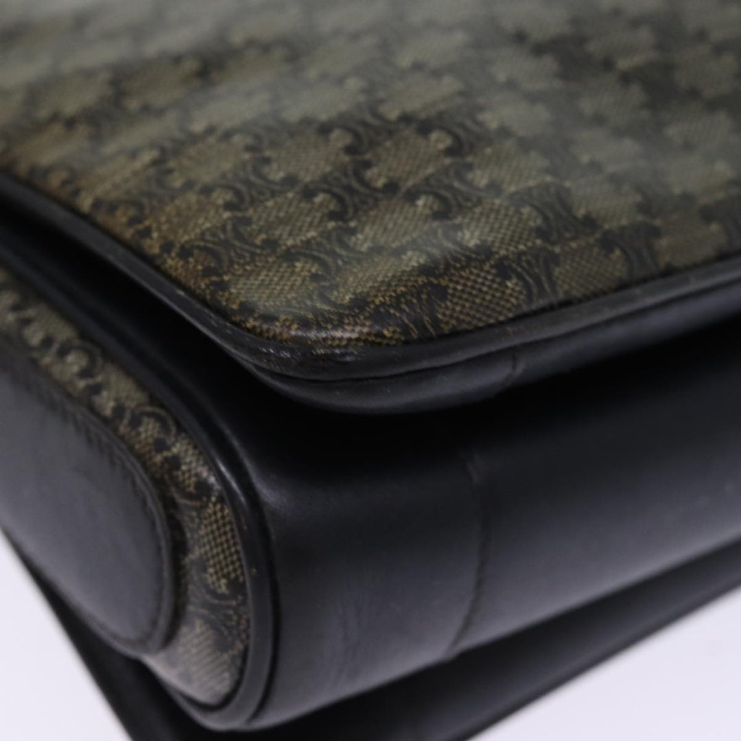 Celine Macadam Canvas Shoulder Bag Black Auth 76994