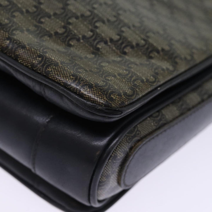 Celine Macadam Canvas Shoulder Bag Black Auth 76994