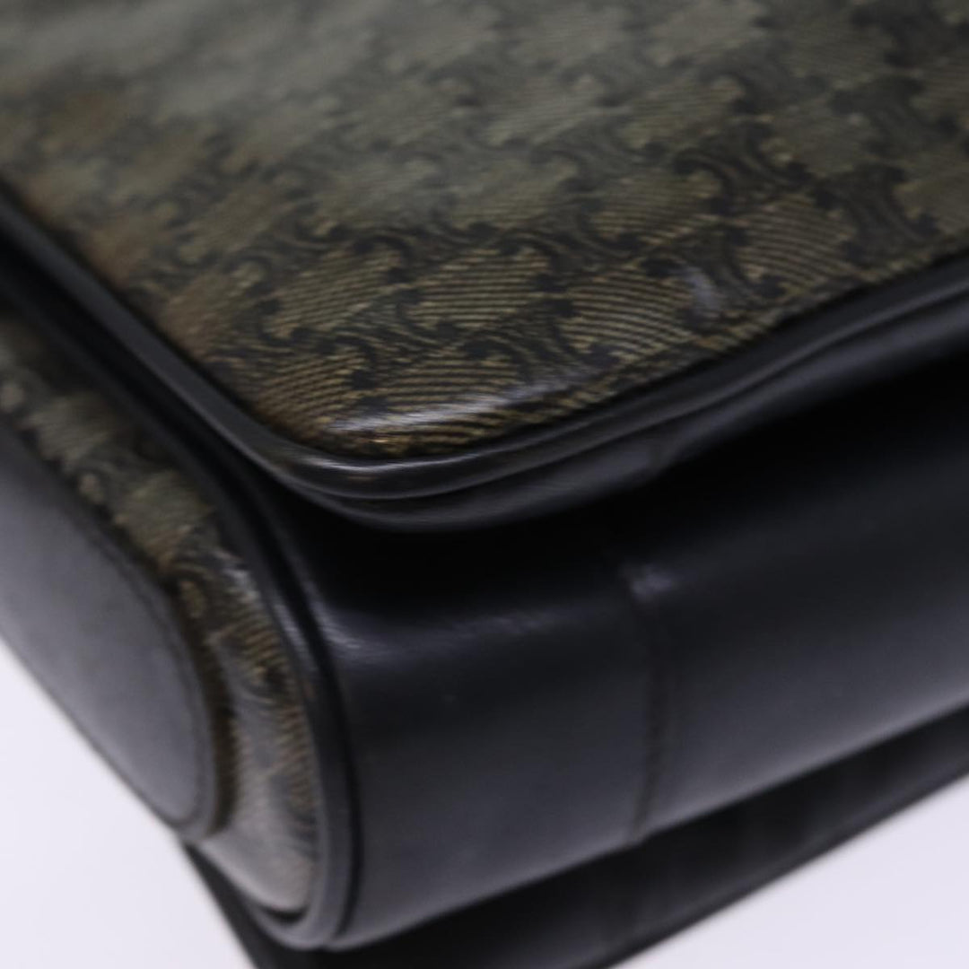 Celine Macadam Canvas Shoulder Bag Black Auth 76994