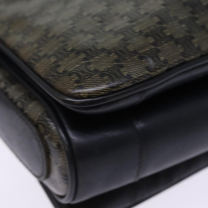 Celine Macadam Canvas Shoulder Bag Black Auth 76994