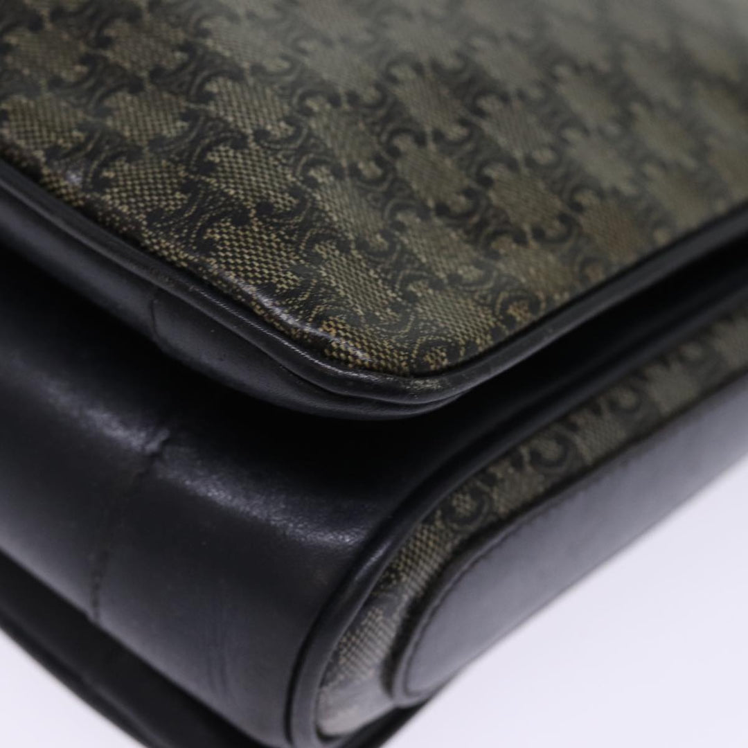 Celine Macadam Canvas Shoulder Bag Black Auth 76994