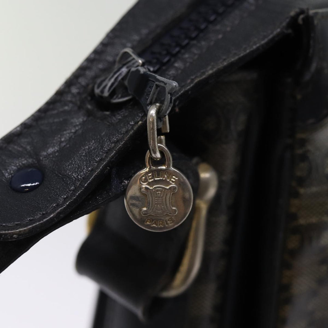 Celine Macadam Canvas Shoulder Bag Black Auth 76994