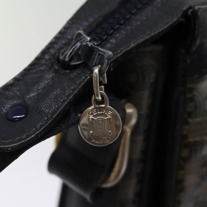 Celine Macadam Canvas Shoulder Bag Black Auth 76994