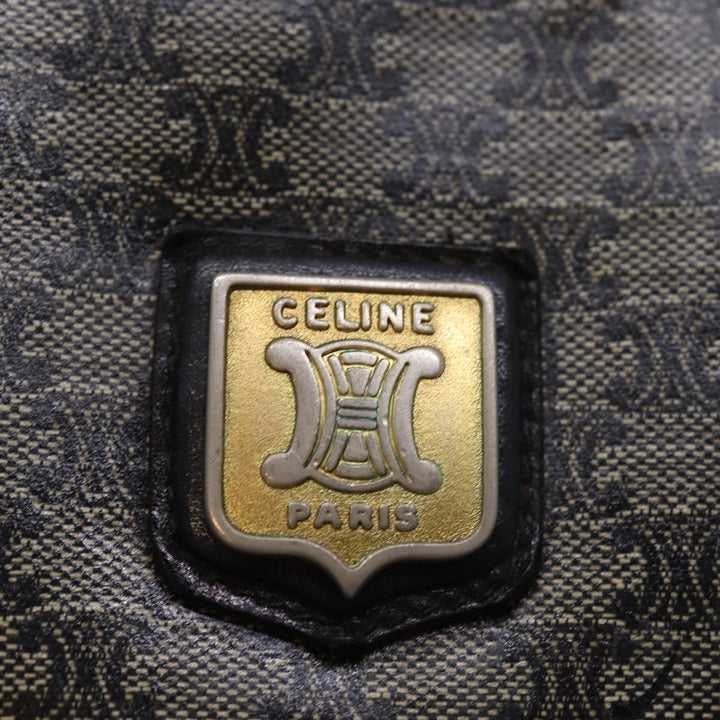Celine Macadam Canvas Shoulder Bag Black Auth 76994