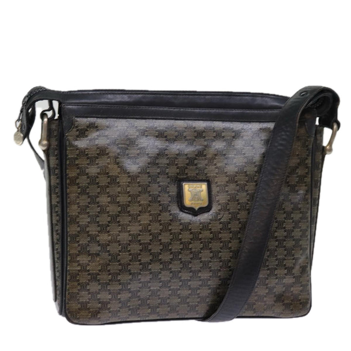 Celine Macadam Canvas Shoulder Bag Black Auth 76994