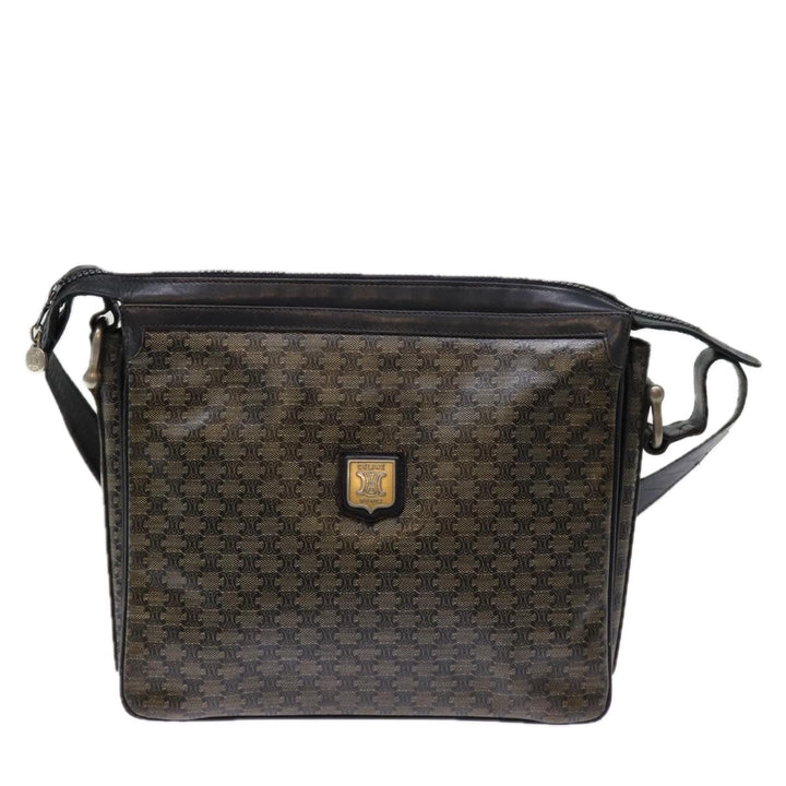Celine Macadam Canvas Shoulder Bag Black Auth 76994