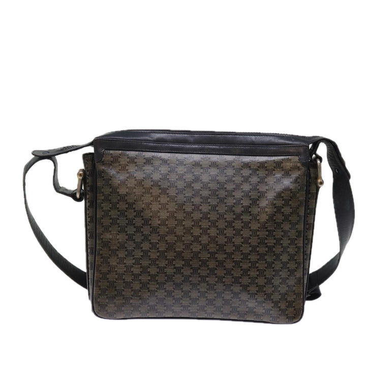 Celine Macadam Canvas Shoulder Bag Black Auth 76994