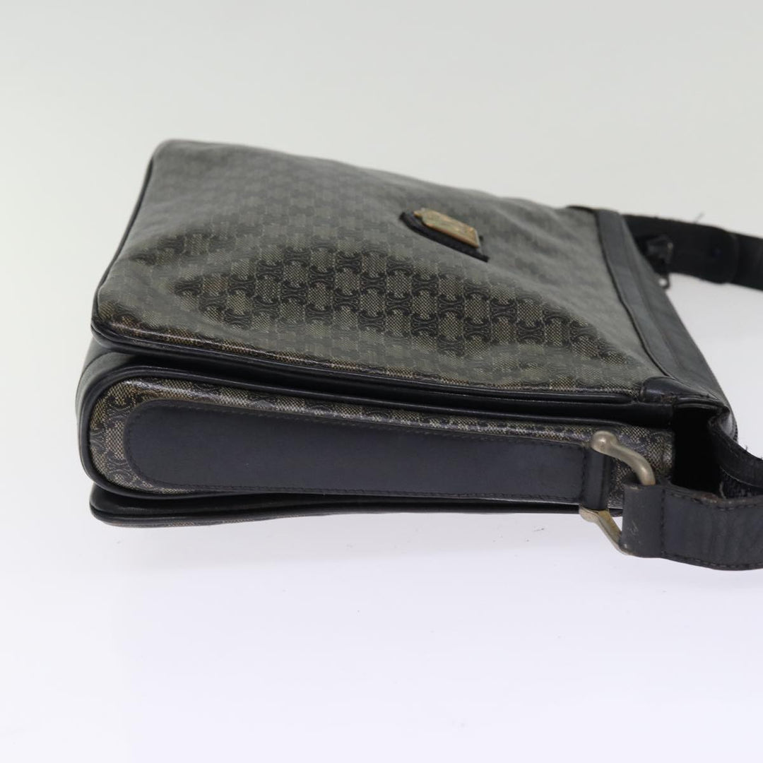 Celine Macadam Canvas Shoulder Bag Black Auth 76994