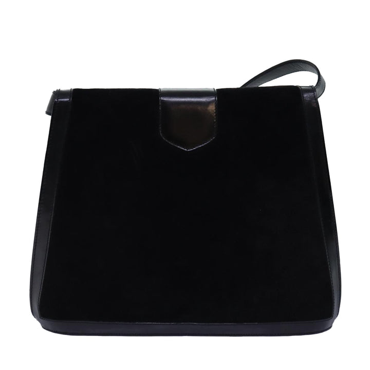 Celine Shoulder Bag Suede Black Auth 76995
