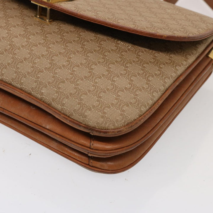 Celine Macadam Canvas Shoulder Bag Beige  76996