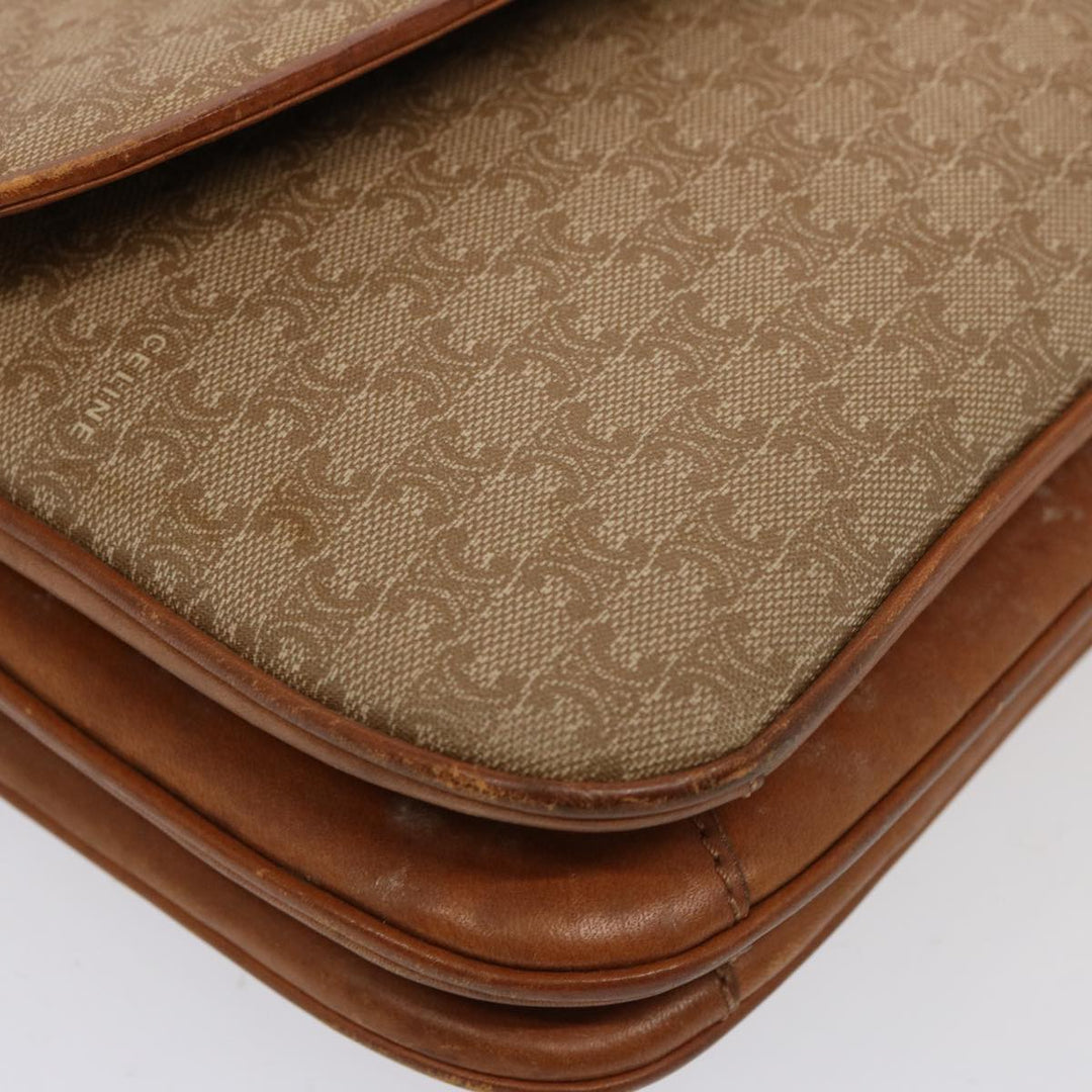Celine Macadam Canvas Shoulder Bag Beige  76996