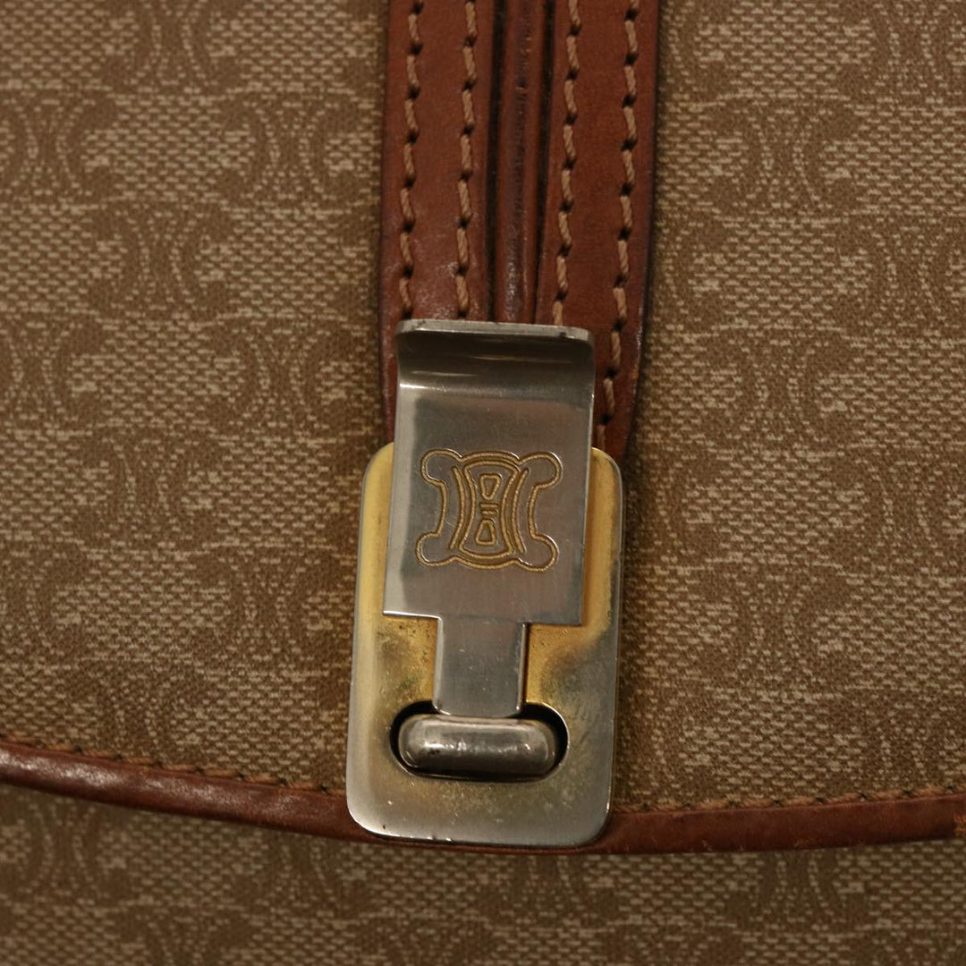 Celine Macadam Canvas Shoulder Bag Beige  76996