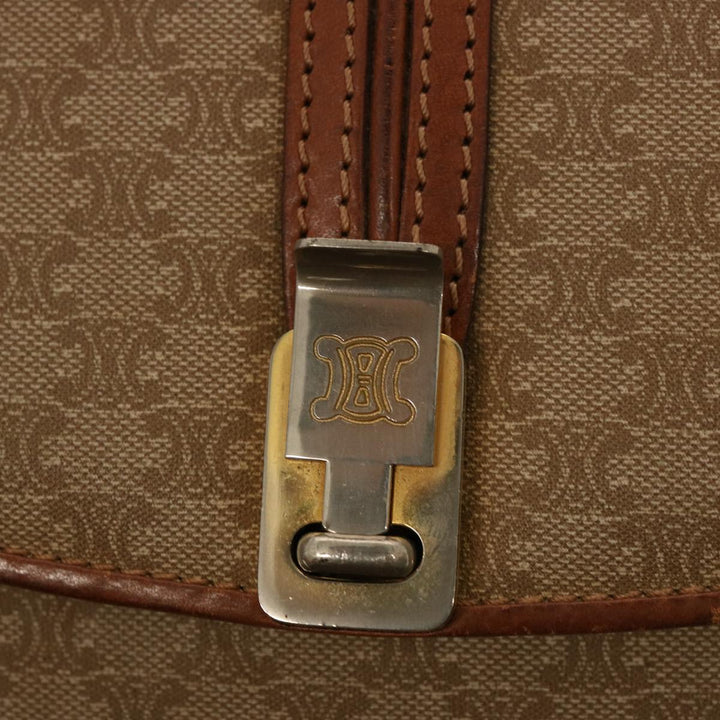 Celine Macadam Canvas Shoulder Bag Beige  76996