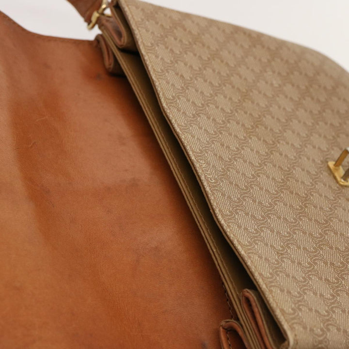 Celine Macadam Canvas Shoulder Bag Beige  76996