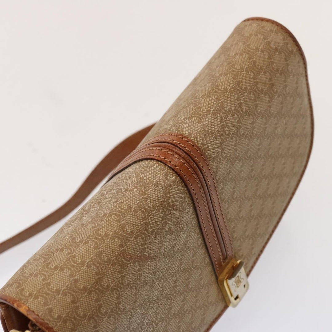 Celine Macadam Canvas Shoulder Bag Beige  76996