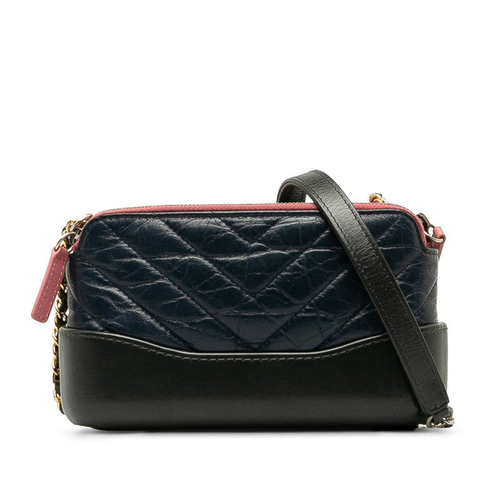 Top Quality Chanel Gabriel Kittening Chain Wallet Mini houlder Bag Navi Leather  Chanel
