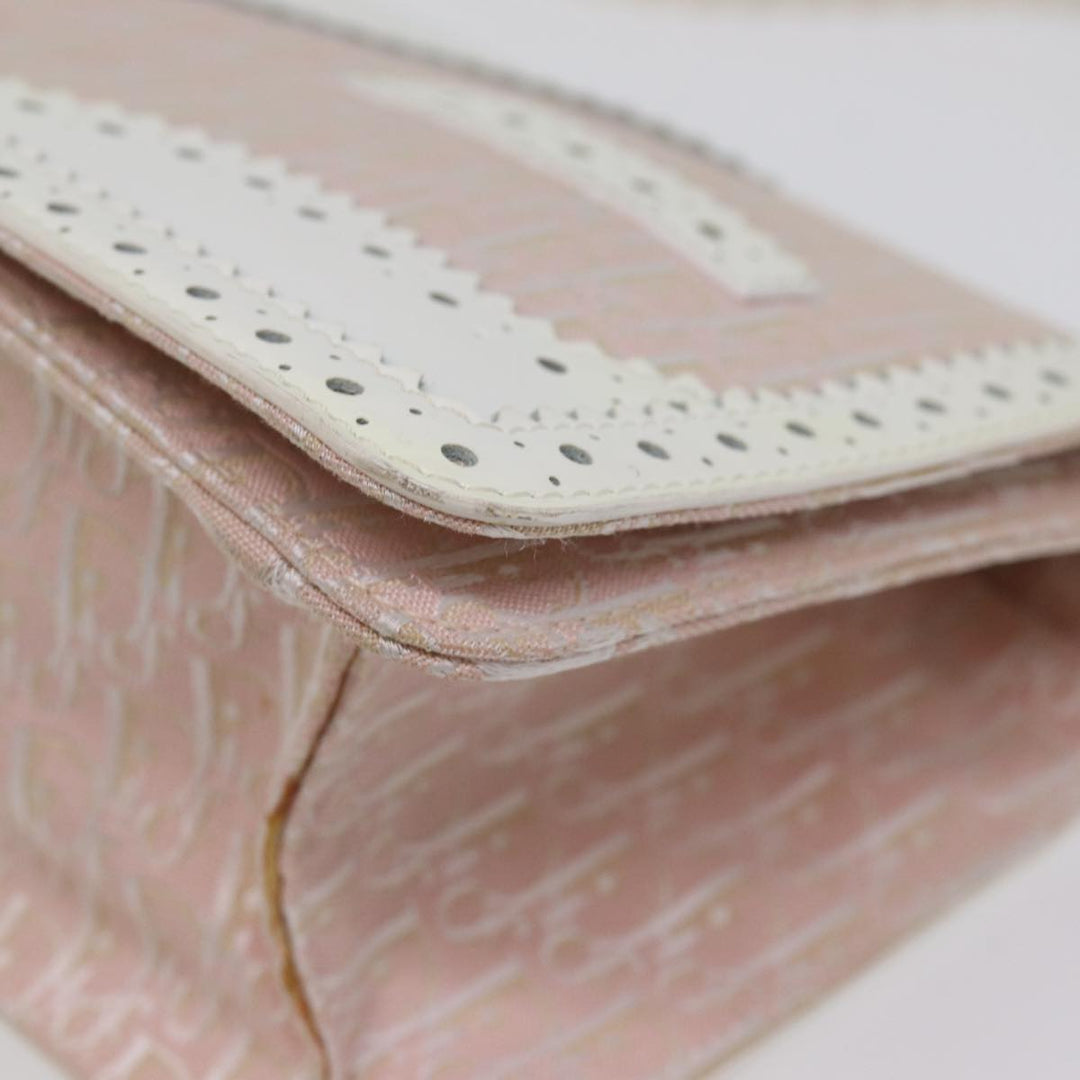 CHRISTIAN Top quality Dior Trotter Canvas Shoulder Bag Pink Auth 77002A
