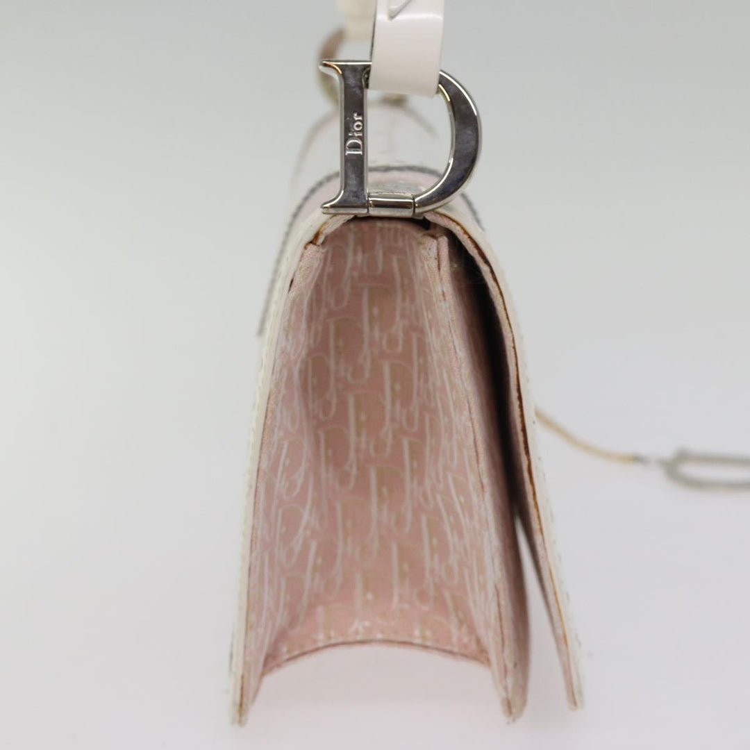 CHRISTIAN Top quality Dior Trotter Canvas Shoulder Bag Pink Auth 77002A
