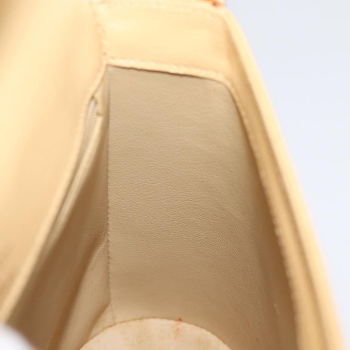 CHRISTIAN Dior Hand Bag Leather Beige Auth 77004