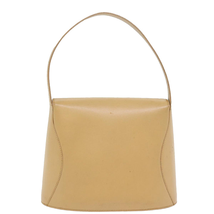 CHRISTIAN Dior Hand Bag Leather Beige Auth 77004