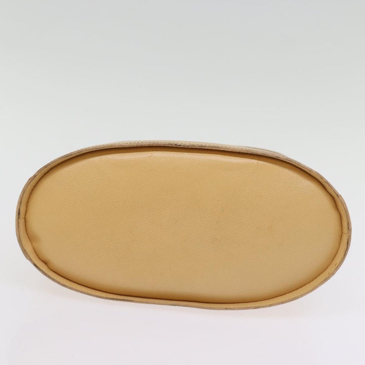CHRISTIAN Dior Hand Bag Leather Beige Auth 77004