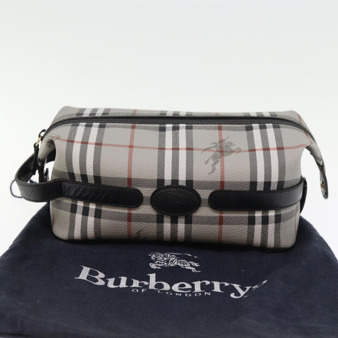 BurberrySs Nova Check Clutch Bag PVC Gray Auth 77007