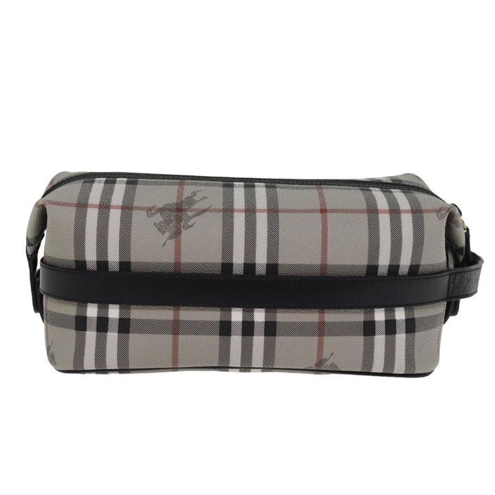BurberrySs Nova Check Clutch Bag PVC Gray Auth 77007