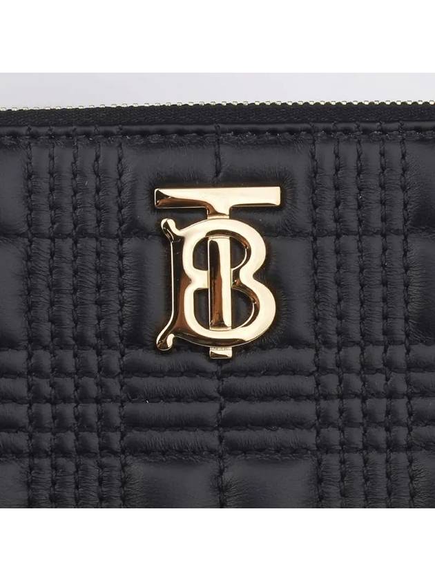 Burberry Quilted Lambskin Lola Zipper Round Long Wallet Black