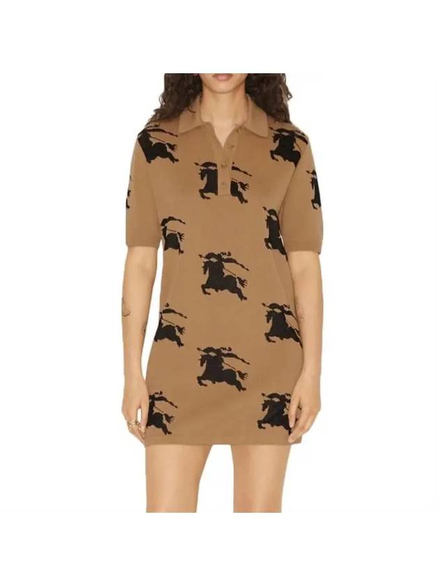 Burberry WoMen's EKD Print Jacquard Polo Short Dress Brown