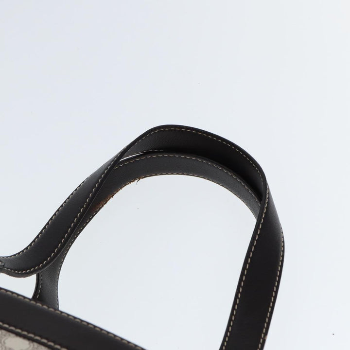 Celine Macadam Canvas Hand Bag PVC White Auth 77214