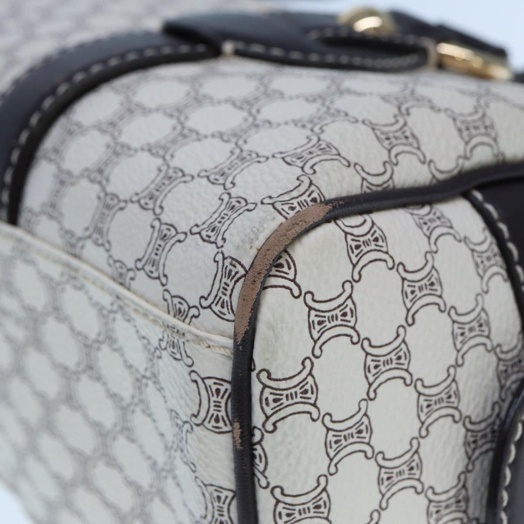 Celine Macadam Canvas Hand Bag PVC White Auth 77214