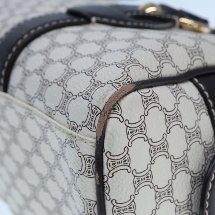 Celine Macadam Canvas Hand Bag PVC White Auth 77214