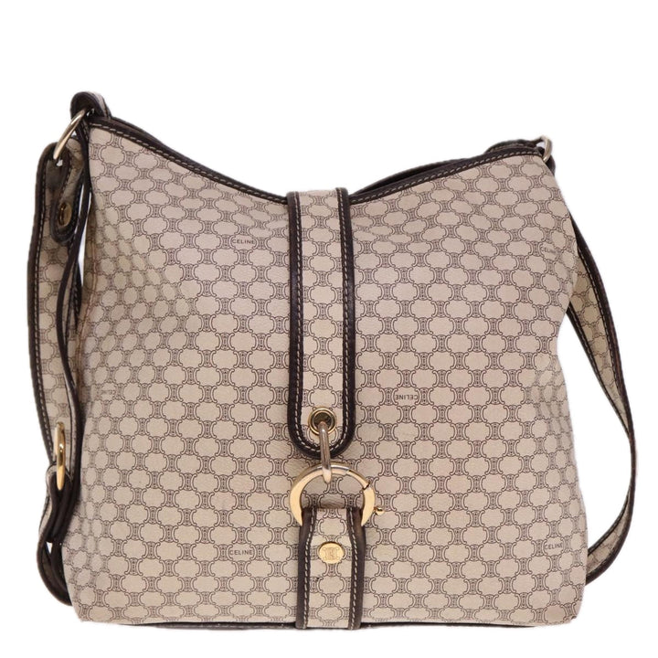 Celine Macadam Canvas Shoulder Bag Shoulder Bag White Auth 77215