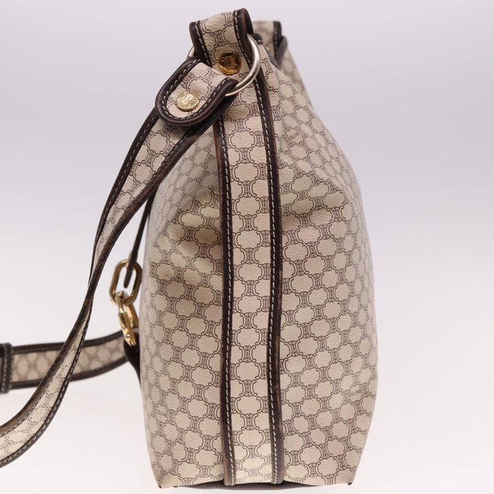 Celine Macadam Canvas Shoulder Bag Shoulder Bag White Auth 77215
