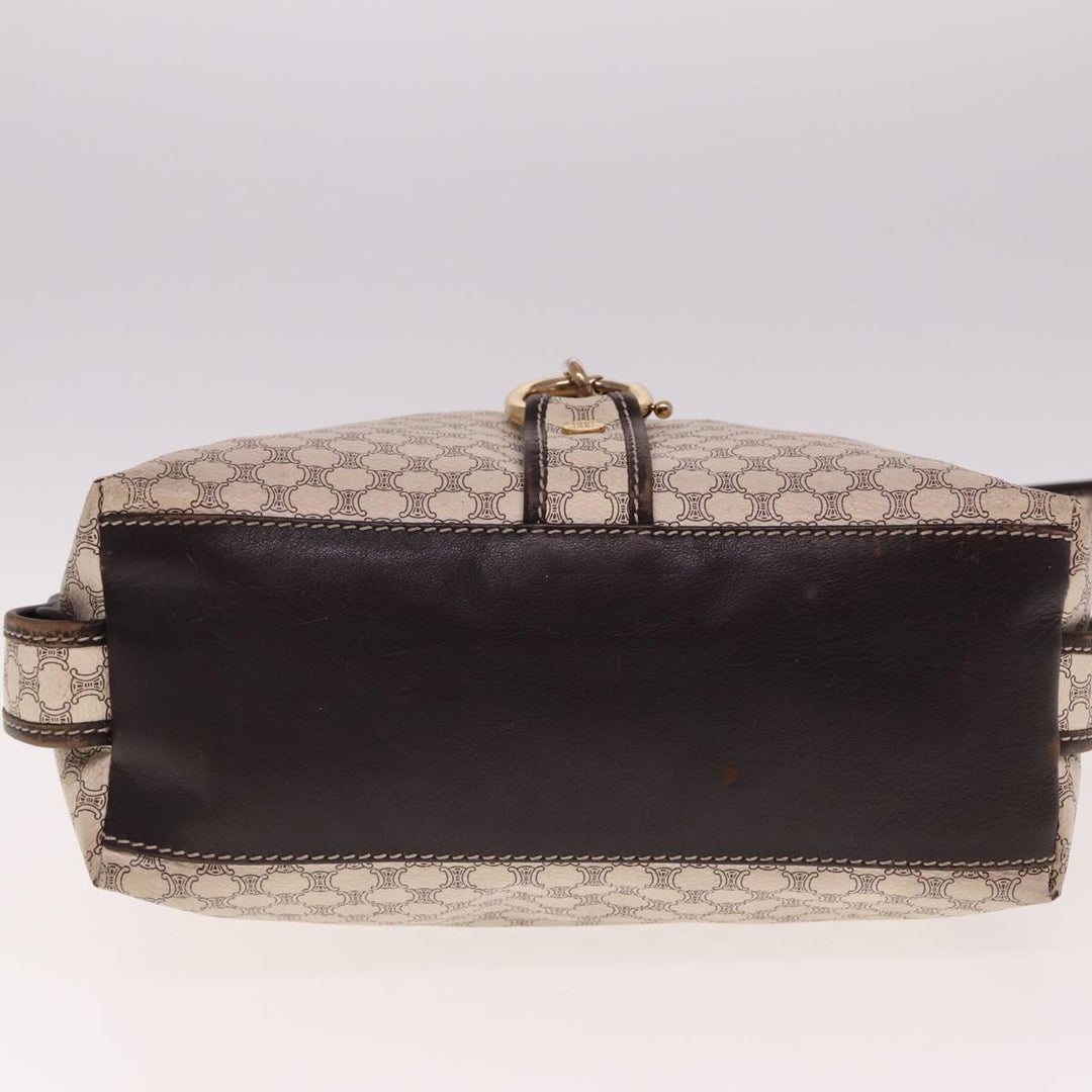 Celine Macadam Canvas Shoulder Bag Shoulder Bag White Auth 77215