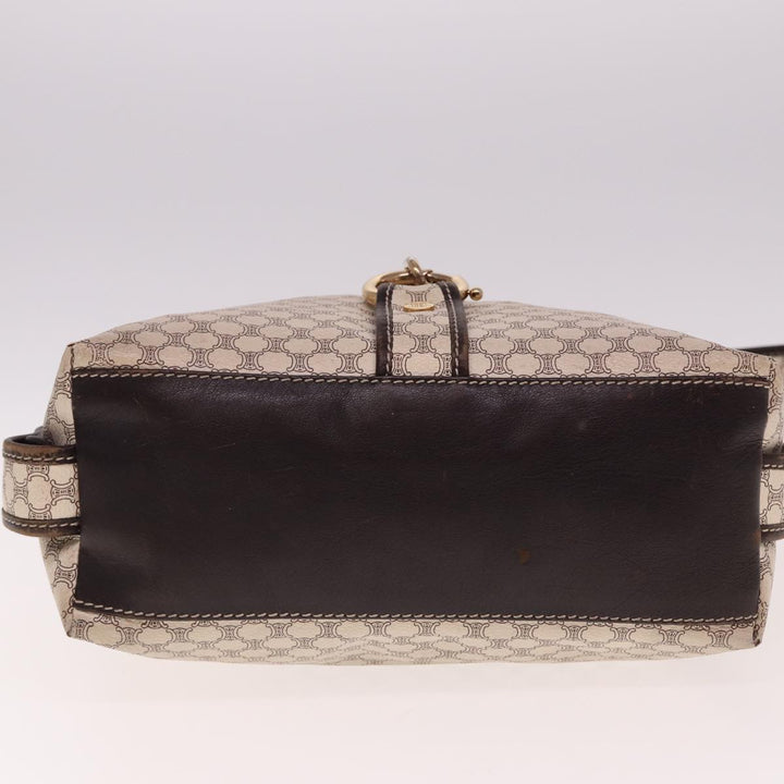 Celine Macadam Canvas Shoulder Bag Shoulder Bag White Auth 77215