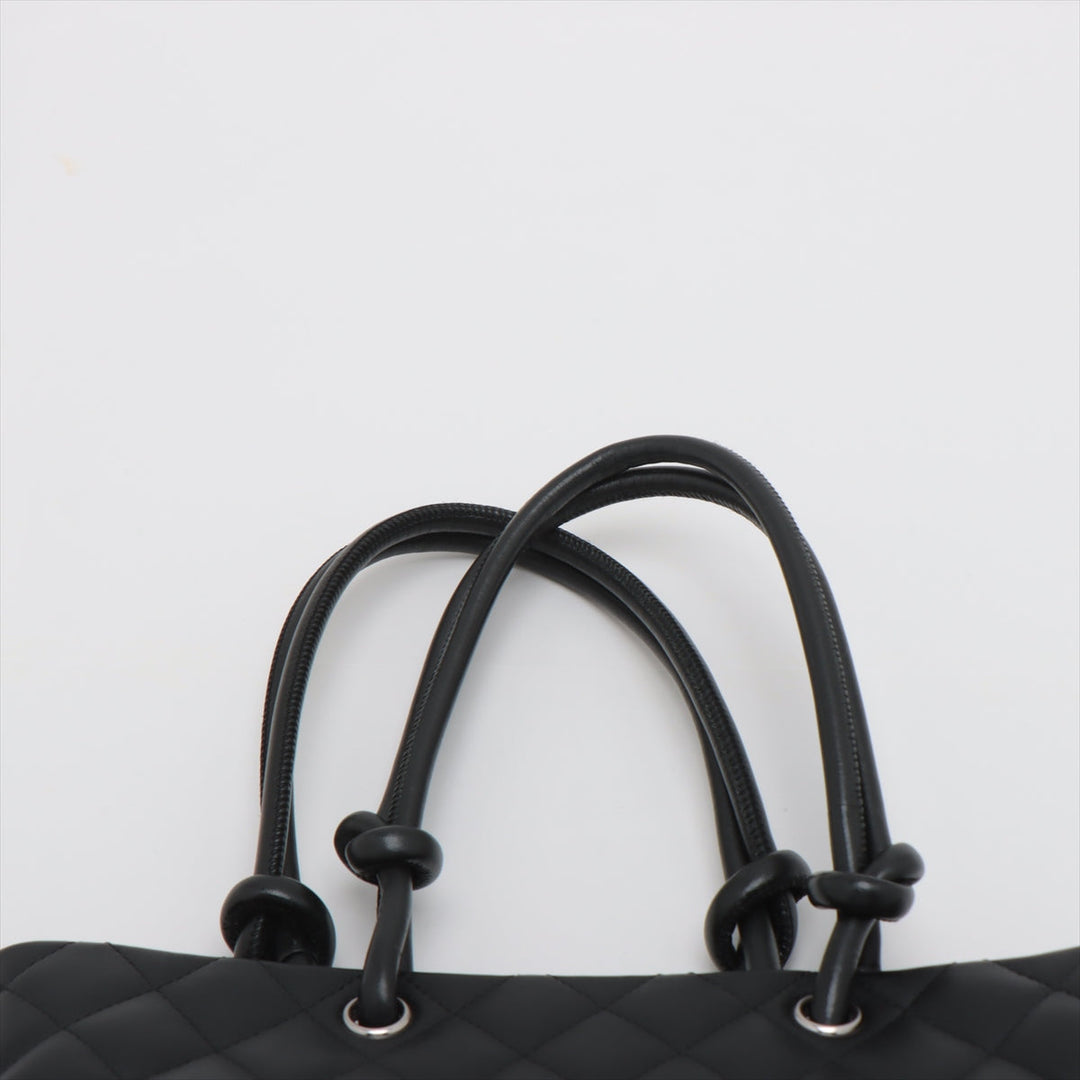 Top Quality Chanel Combon Line Patent Leather   Handbag Black Silver G