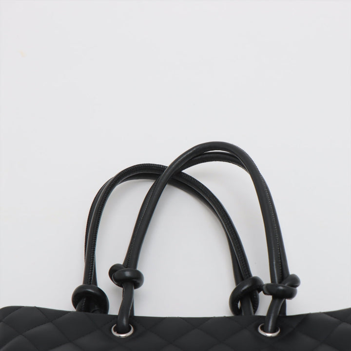 Top Quality Chanel Combon Line Patent Leather   Handbag Black Silver G