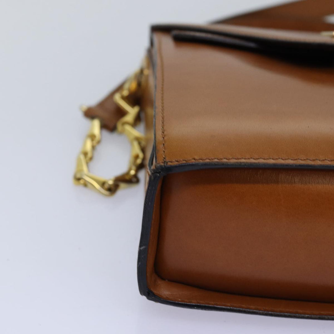 Celine Hand Bag Leather 2way Brown Auth 77233